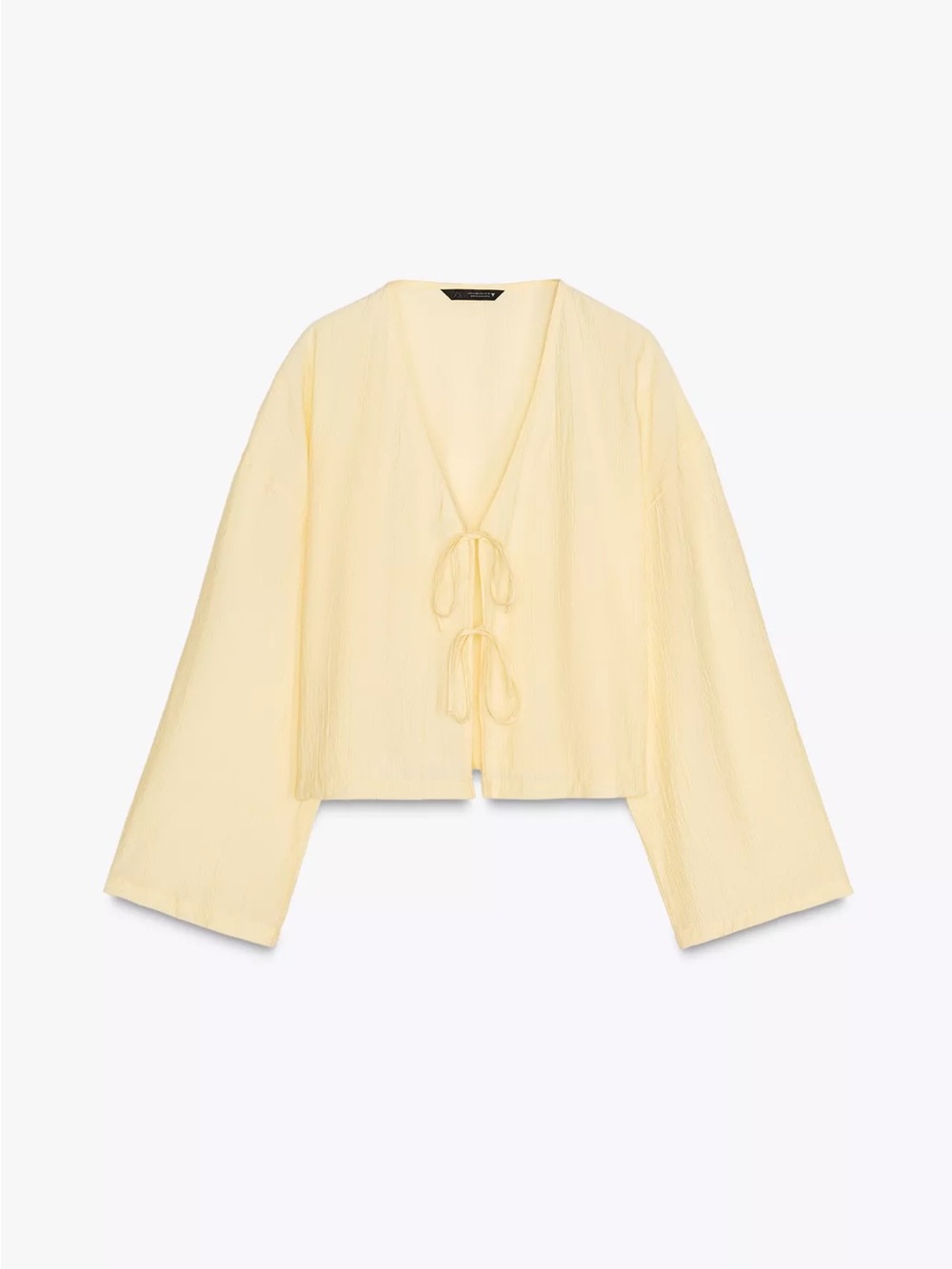 💛🍋🧈☀️Zara Butter Yellow Set: Crinkled Effect Kimono Top & Matching Shorts